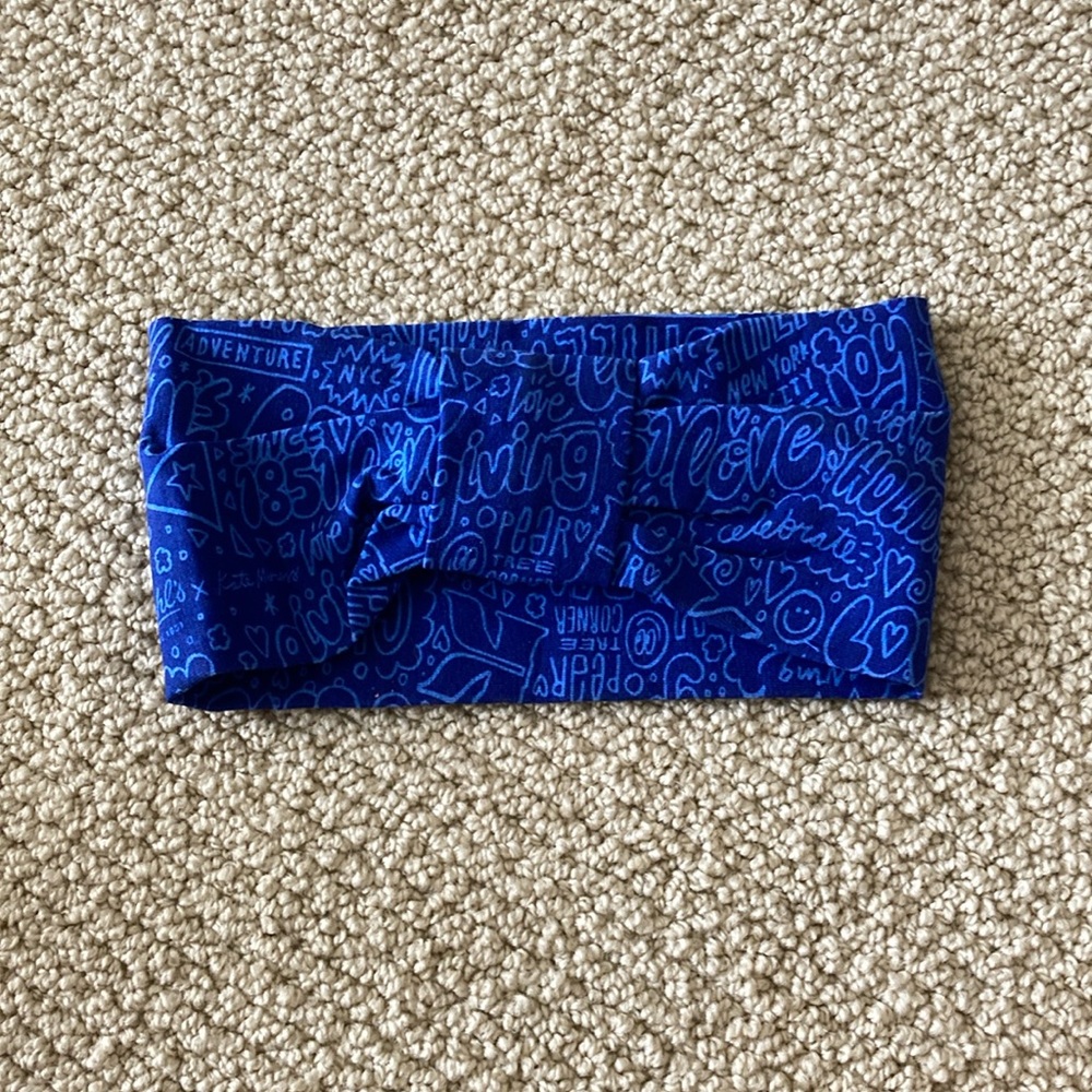 NEW Kiehl’s Kate Moross Limited Edition Cosmetic Beauty Headband Blue NWOT